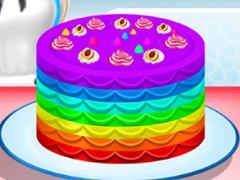 Elsa Cooking Rainbow Cake