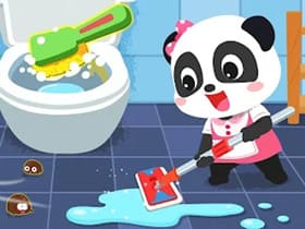 Baby Panda House Cleaning