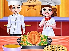 Chef Twins Thanksgiving Dinner Cooking