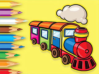 Coloring Book: Running Train