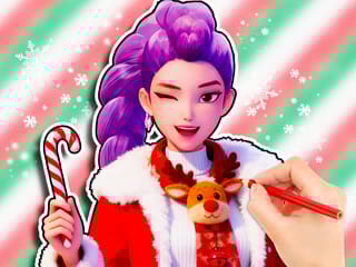 Coloring Book: Christmas Kpop Demon Hunters