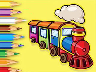 Coloring Book: Running Train